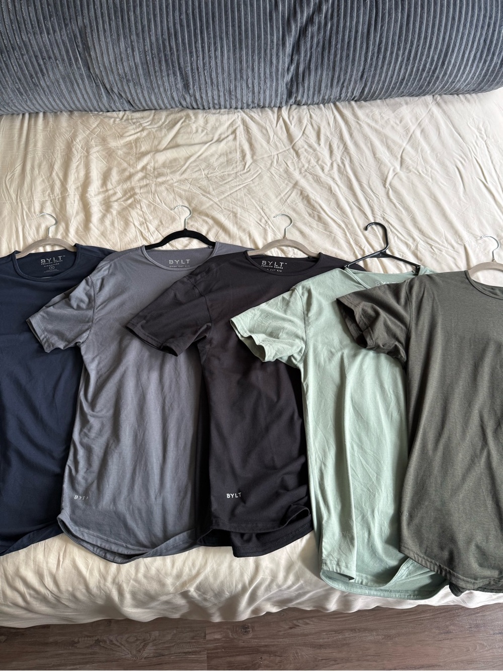 BYLT Basics Short Sleeve Crew Tees - Navy, Gray, Black, Mint, Olive